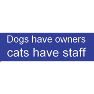 dogs have owners, cats have staff